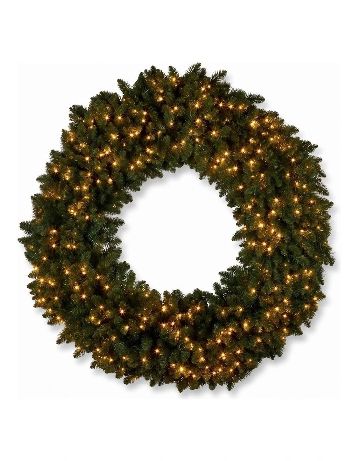 Christabelle 1.52m Nordic Pine Christmas Wreath Pre Lit White LED Large Statement Front Door image 3