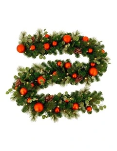 Christabelle 2.74m Sable Fir Christmas Garland Pre Lit Multi Function LED Timer