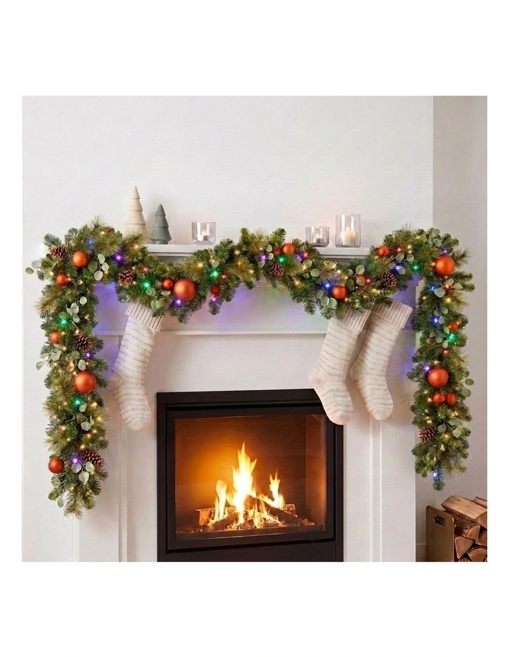 Christabelle 2.74m Sable Fir Christmas Garland Pre Lit Multi Function LED Timer image 7