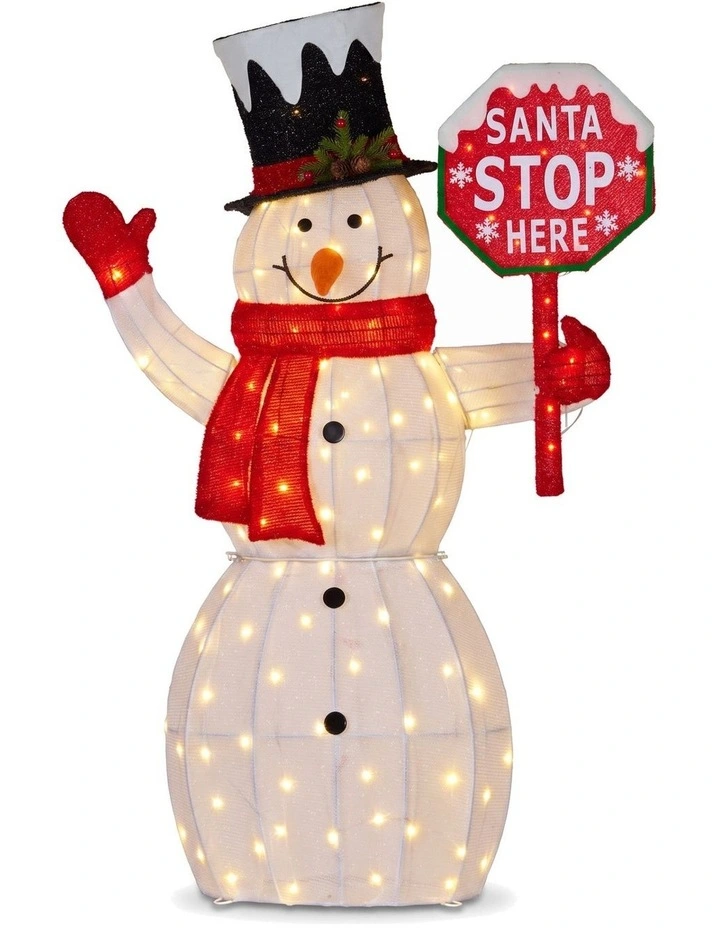 Christabelle 1.21m Snowman Christmas Light Up Display LED Santa image 1