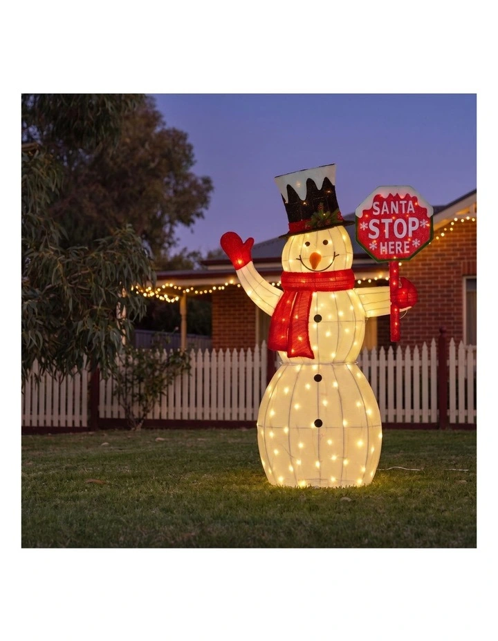 Christabelle 1.21m Snowman Christmas Light Up Display LED Santa image 2