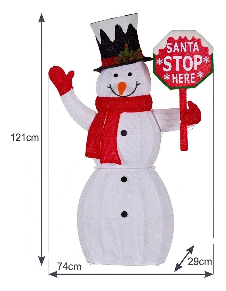 Christabelle 1.21m Snowman Christmas Light Up Display LED Santa image 3