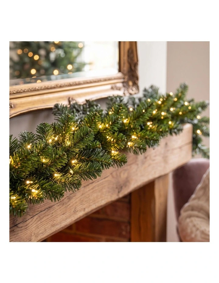 Christabelle 2.74m Highland Pine Christmas Garland Pre Lit Warm White LED image 6