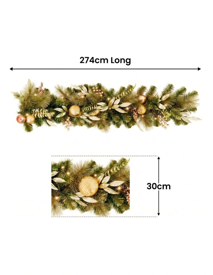 Christabelle 2.74m Deluxe Mountain Pine Christmas Garland Pre Lit image 3