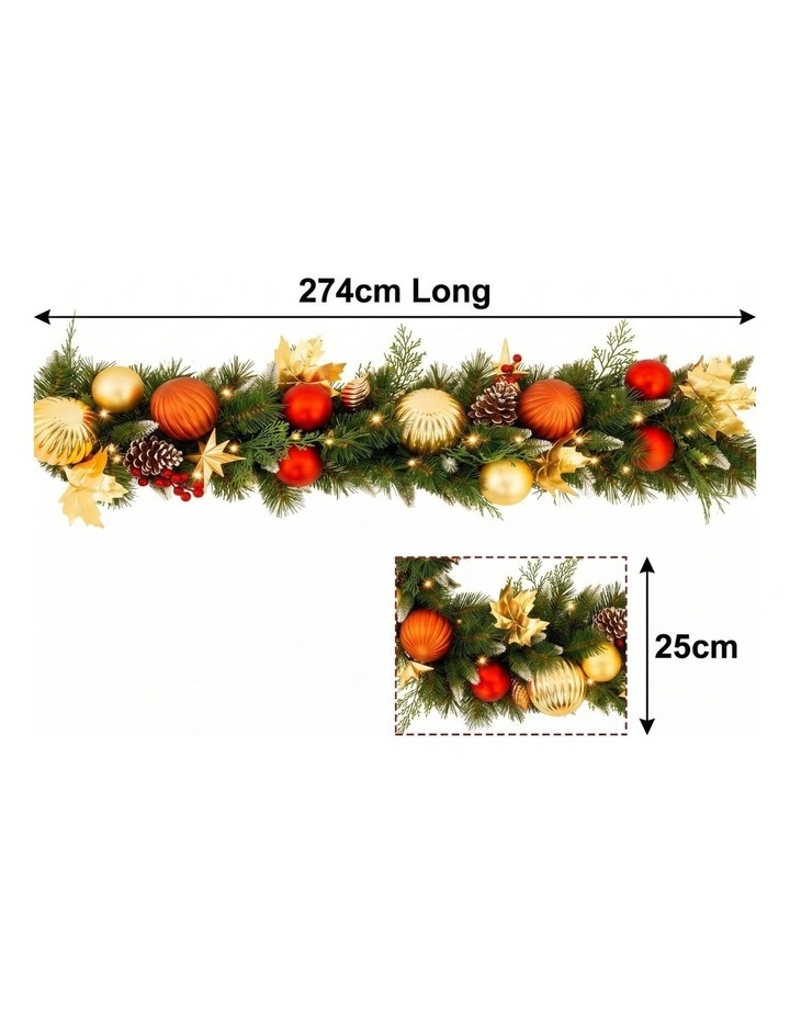 Christabelle 2.74m Timeless Elegance Christmas Garland Pre Lit image 2