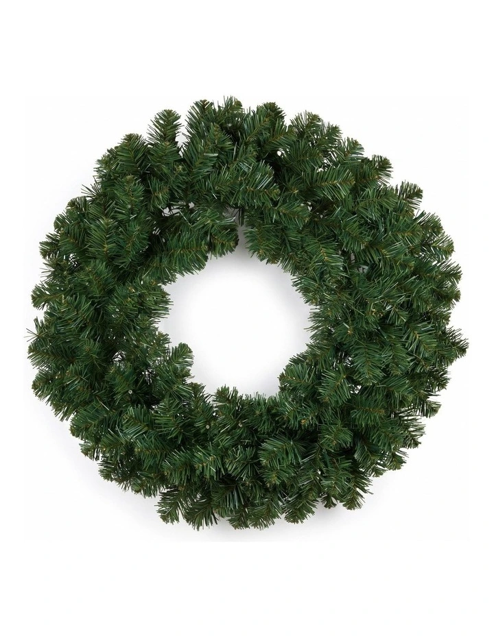 Christabelle 61cm Highland Pine Christmas Wreath Pre Lit Warm White LED Artificial Decoration image 2