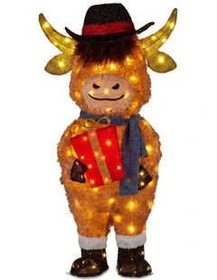 Christabelle 96cm Highland Cow Christmas Light Up Display LED