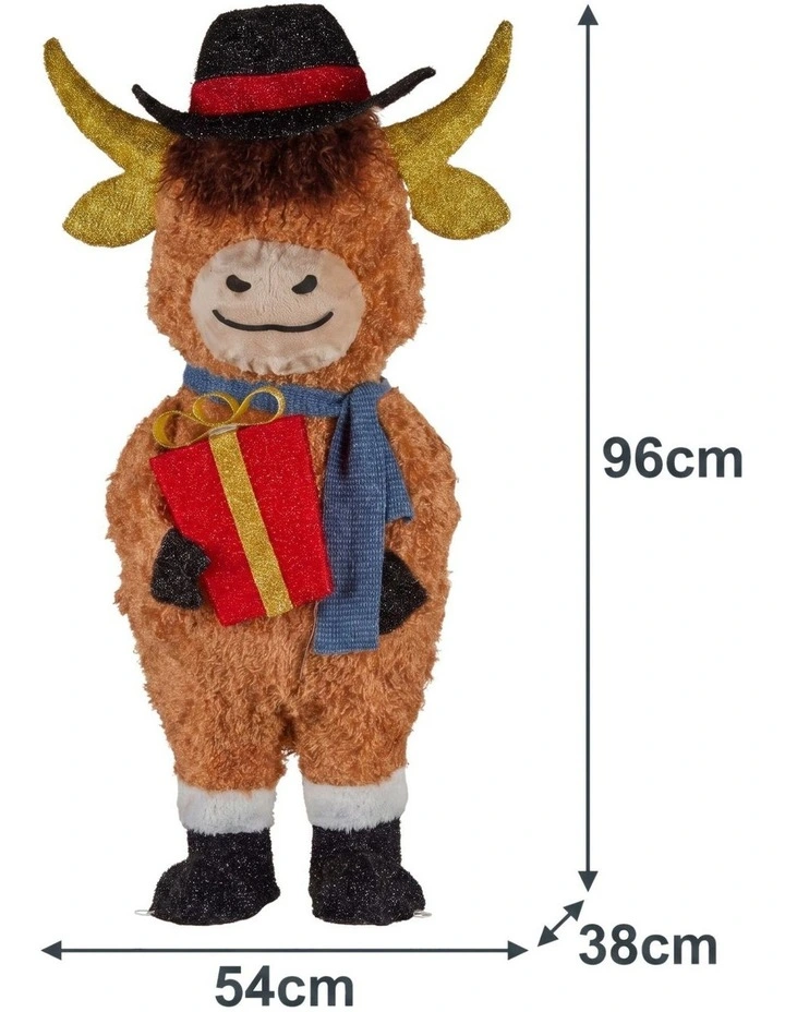Christabelle 96cm Highland Cow Christmas Light Up Display LED image 2