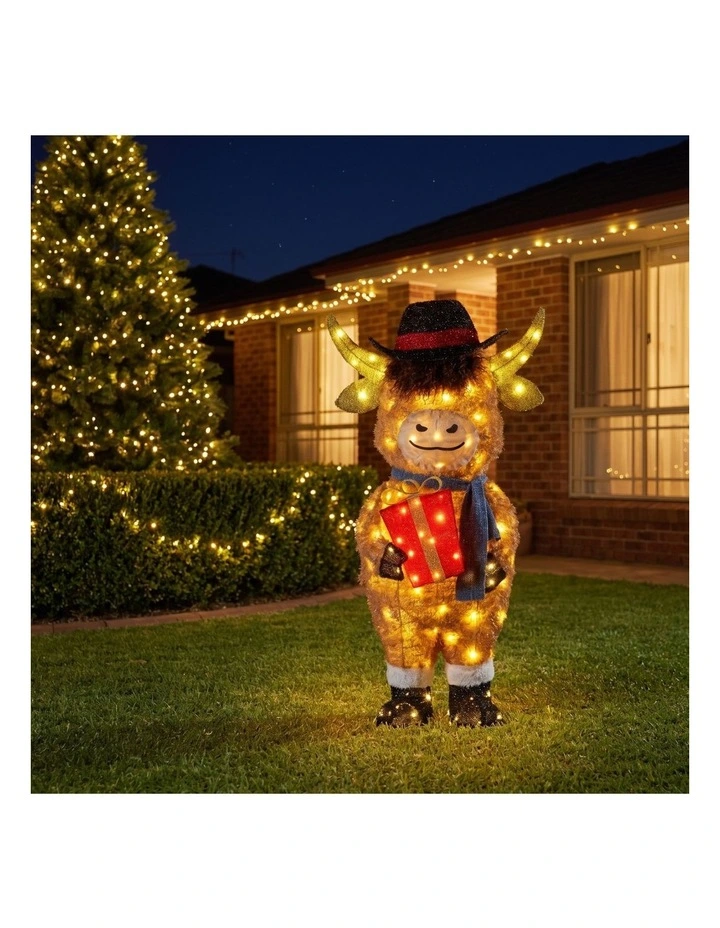 Christabelle 96cm Highland Cow Christmas Light Up Display LED image 6