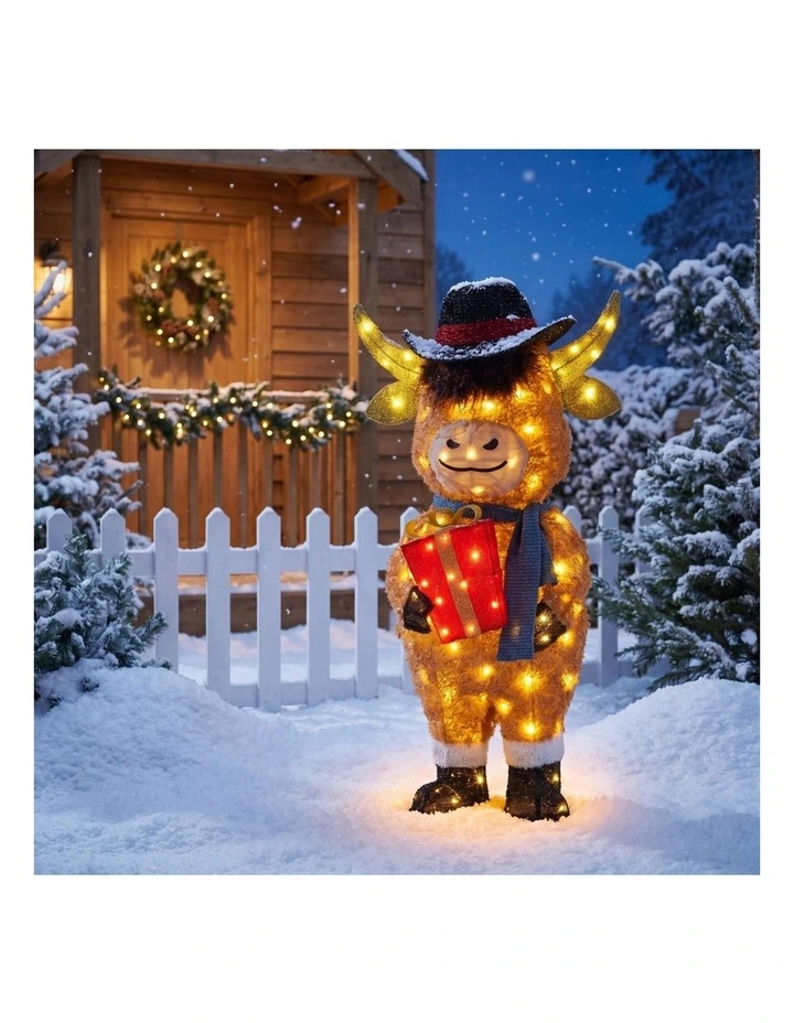 Christabelle 96cm Highland Cow Christmas Light Up Display LED image 7