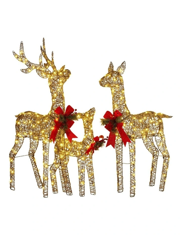 Christabelle 3 Reindeer Family Christmas Light Up Display 1.3m LED image 1