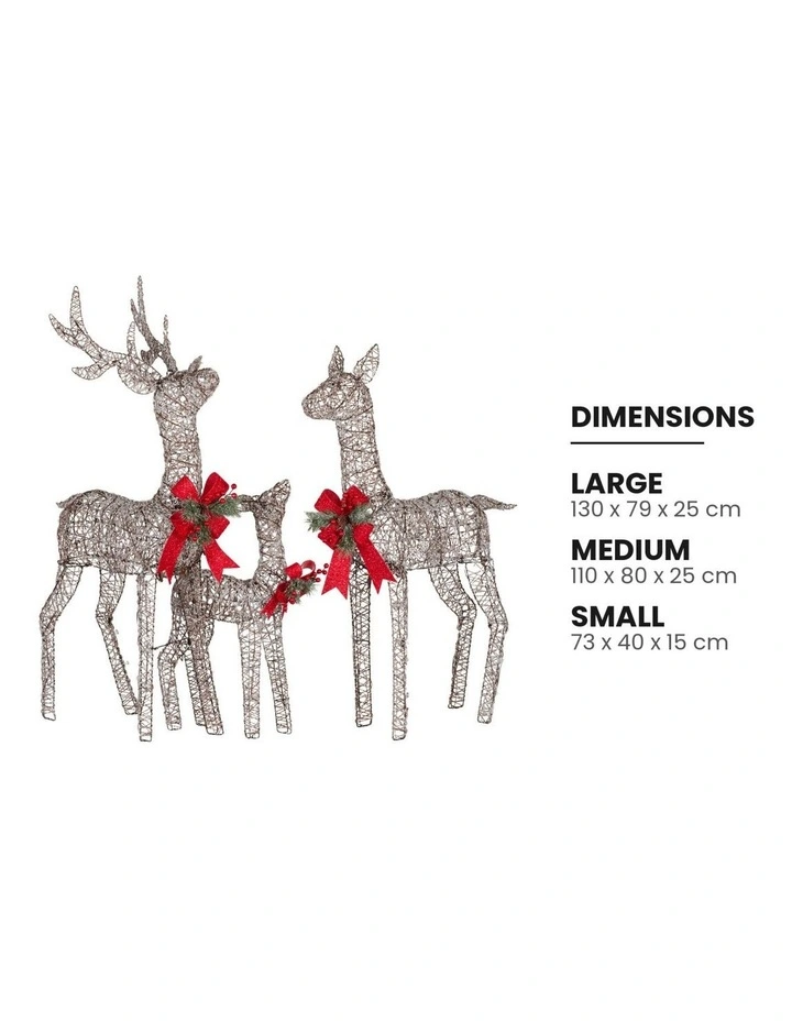 Christabelle 3 Reindeer Family Christmas Light Up Display 1.3m LED image 3