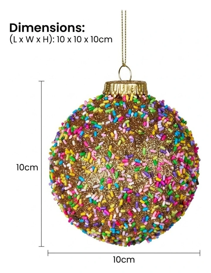 Christabelle 6 Beaded Glass Christmas Baubles Assorted 10cm Decorations Hanging Ornaments Set image 2