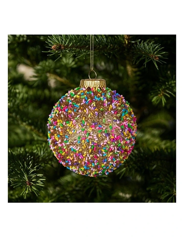 Christabelle 6 Beaded Glass Christmas Baubles Assorted 10cm Decorations Hanging Ornaments Set image 5