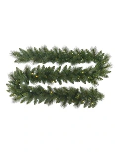 Christabelle 2.7m Christmas Garland LED Lights Dorset Pine Mantle Decoration