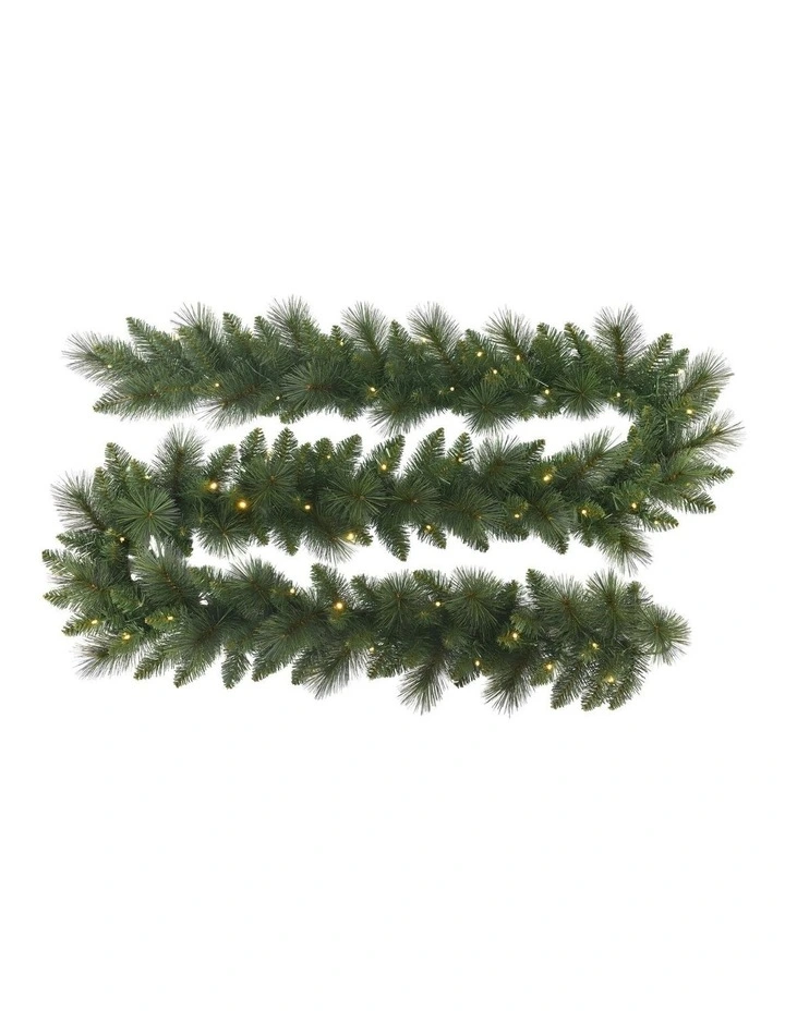 Christabelle 2.7m Christmas Garland  LED Lights Dorset Pine Mantle Decoration image 1