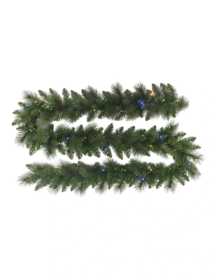 Christabelle 2.7m Christmas Garland  LED Lights Dorset Pine Mantle Decoration image 3