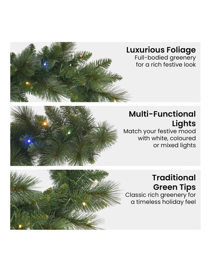 Christabelle 2.7m Christmas Garland  LED Lights Dorset Pine Mantle Decoration image 4