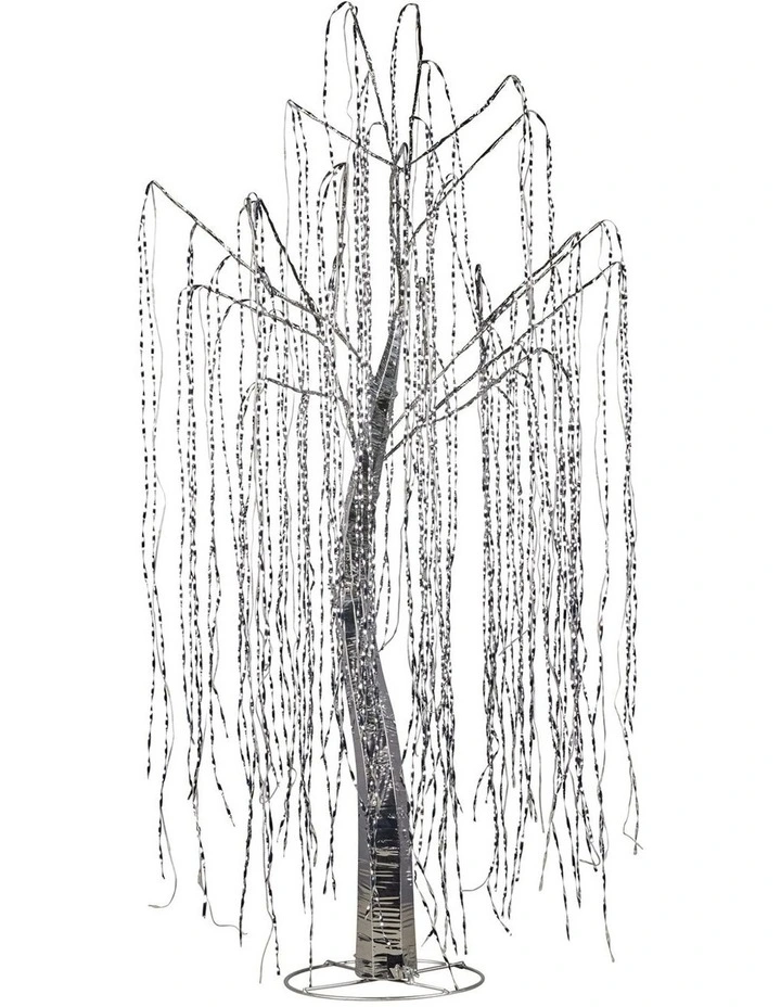 Christabelle Silver Willow Tree 120cm Christmas Display Warm LED Lights image 1