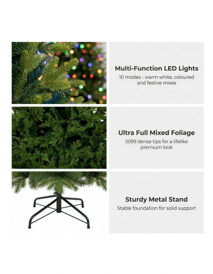 Christabelle 2.3m 7.5ft Bellewood Fir Christmas Tree Pre Lit Multi Function LED Power Connect image 7