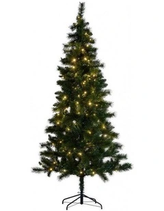 Christabelle 1.8m 6ft Lakeland Pine Christmas Tree Pre Lit Multi Function LED Artificial Indoor Xmas