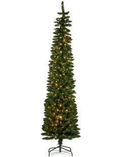Christabelle 1.8m 6ft Pencil Pine Christmas Tree Pre Lit Multi Function LED Slim Artificial