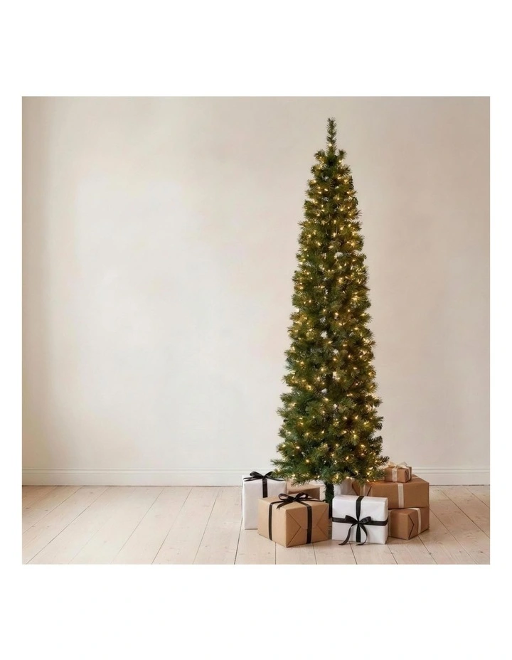 Christabelle 1.8m 6ft Pencil Pine Christmas Tree Pre Lit Multi Function LED Slim Artificial image 5