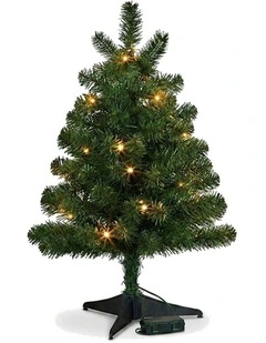 Christabelle 61cm 2ft Highland Pine Christmas Tree Pre Lit Warm White LED Timer Tabletop