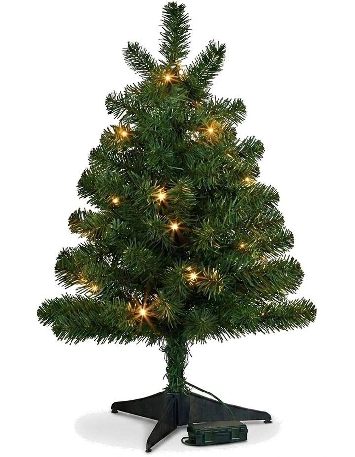 Christabelle 61cm 2ft Highland Pine Christmas Tree Pre Lit Warm White LED Timer Tabletop image 1