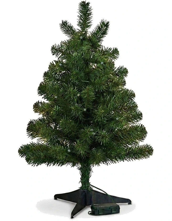 Christabelle 61cm 2ft Highland Pine Christmas Tree Pre Lit Warm White LED Timer Tabletop image 2