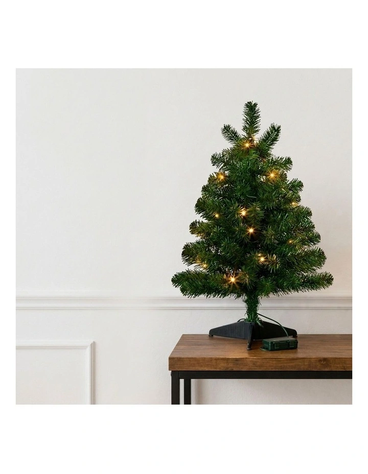 Christabelle 61cm 2ft Highland Pine Christmas Tree Pre Lit Warm White LED Timer Tabletop image 7