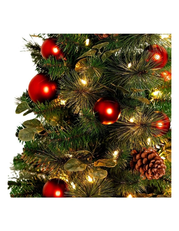 Christabelle 1.2m 4ft Sable Fir Potted Christmas Tree Pre Lit Multi Function LED Artificial image 5