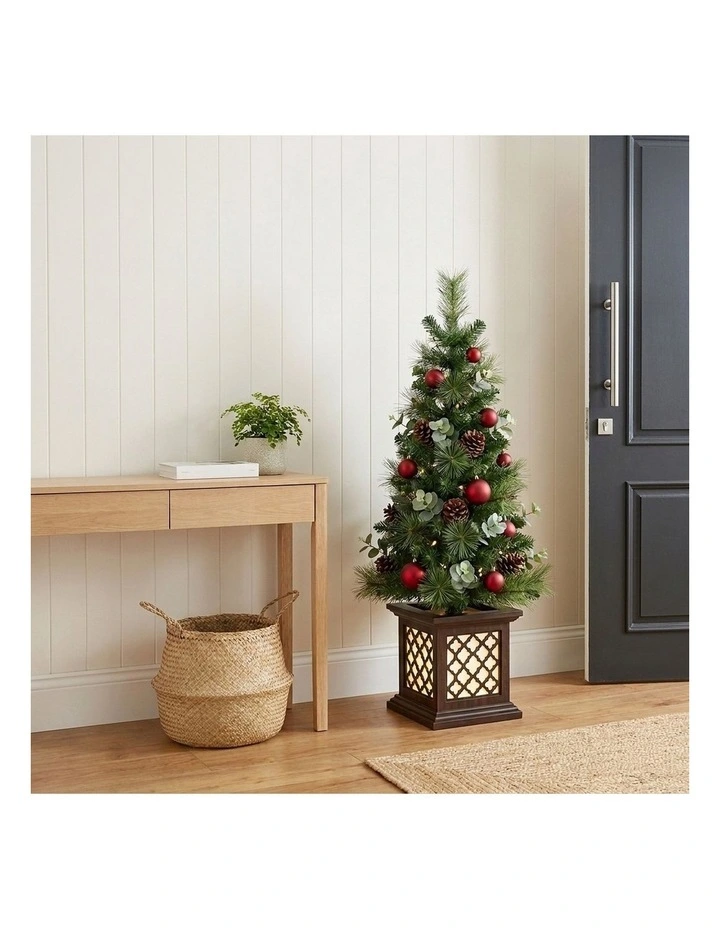 Christabelle 1.2m 4ft Sable Fir Potted Christmas Tree Pre Lit Multi Function LED Artificial image 6