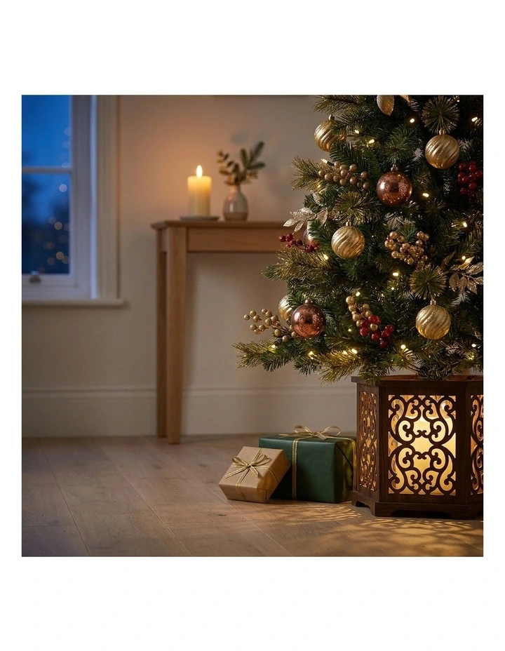 Christabelle 1.2m 4ft Deluxe Mountain Pine Potted Christmas Tree Pre Lit Multi Function LED image 6