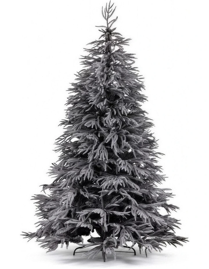 Christabelle 2.3m 7.5ft Midnight Snow Christmas Tree Pre Lit Warm White LED Black Foliage image 2