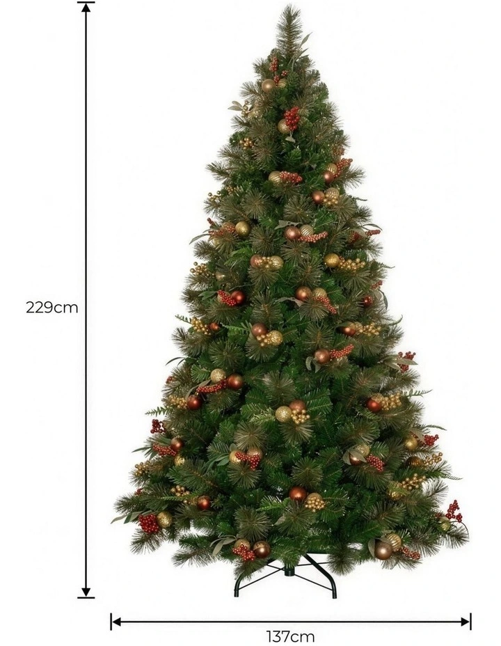 Christabelle 2.3m 7.5ft Deluxe Mountain Pine Christmas Tree Pre Lit Multi Function LED Artificial image 3