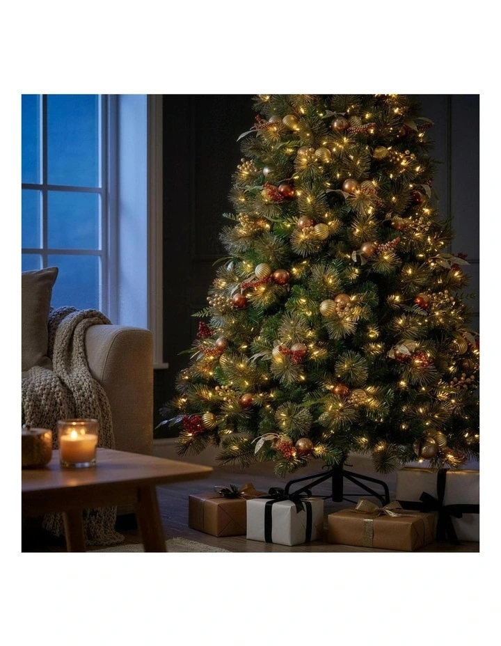 Christabelle 2.3m 7.5ft Deluxe Mountain Pine Christmas Tree Pre Lit Multi Function LED Artificial image 6