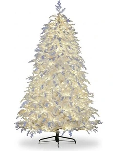 Christabelle 2.3m 7.5ft Crystal Snow Christmas Tree Pre Lit Multi Function LED Indoor