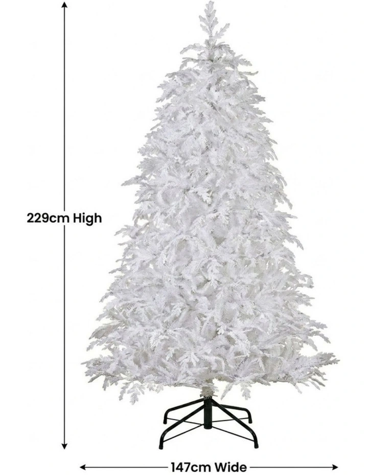 Christabelle 2.3m 7.5ft Crystal Snow Christmas Tree Pre Lit Multi Function LED Indoor image 3