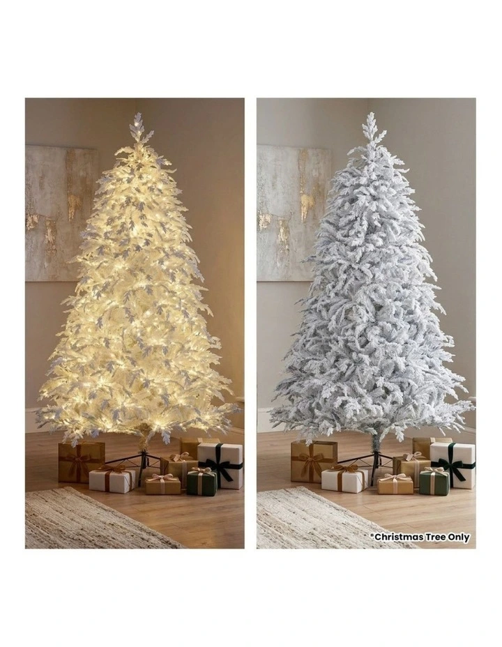 Christabelle 2.3m 7.5ft Crystal Snow Christmas Tree Pre Lit Multi Function LED Indoor image 7