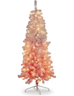 Christabelle 1.8m 6ft Pink Ombre Christmas Tree Pre Lit Warm White LED Foliage Artificial
