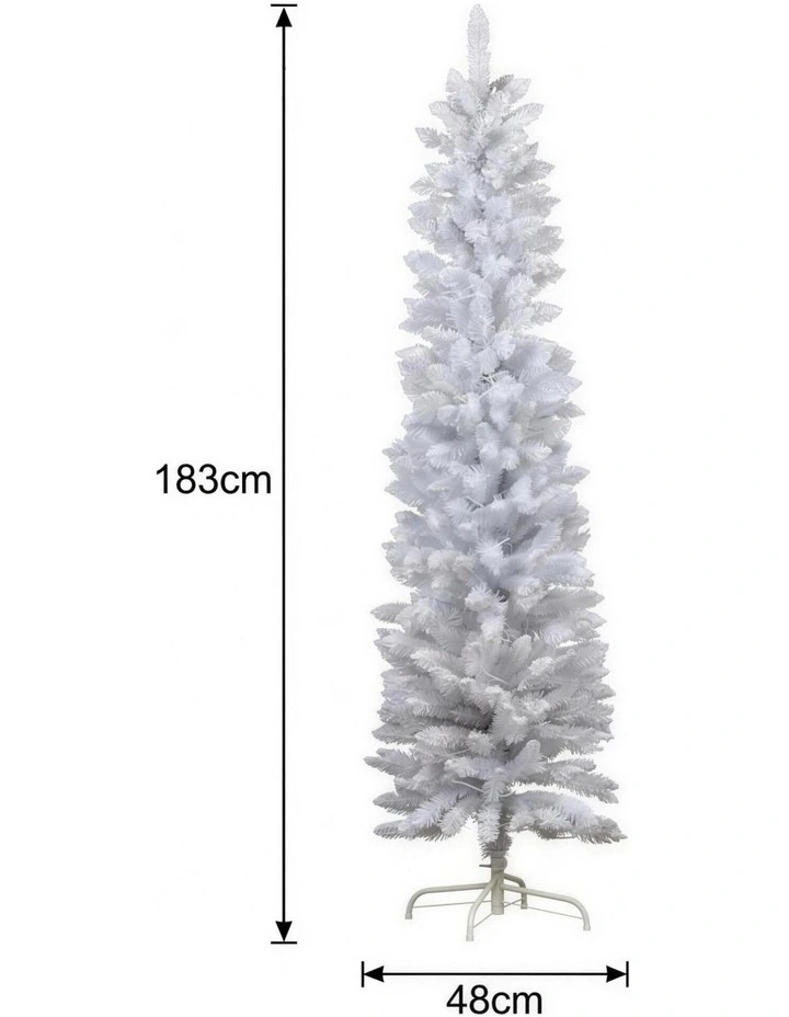 Christabelle 1.8m 6ft White Fairy Floss Christmas Tree Pre Lit RGB LED Flocked Slim 20 Modes image 3