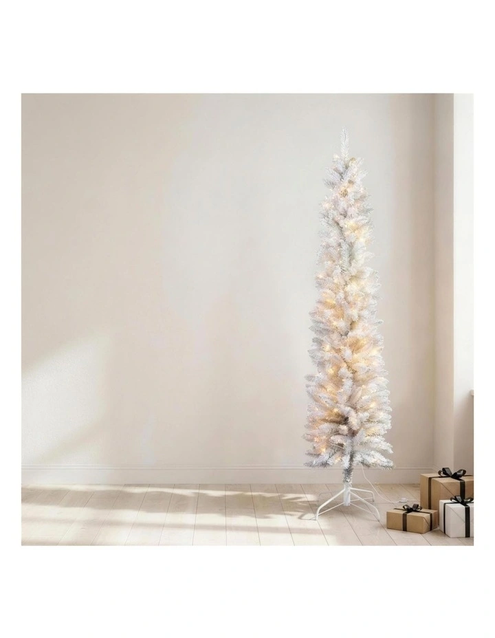 Christabelle 1.8m 6ft White Fairy Floss Christmas Tree Pre Lit RGB LED Flocked Slim 20 Modes image 5