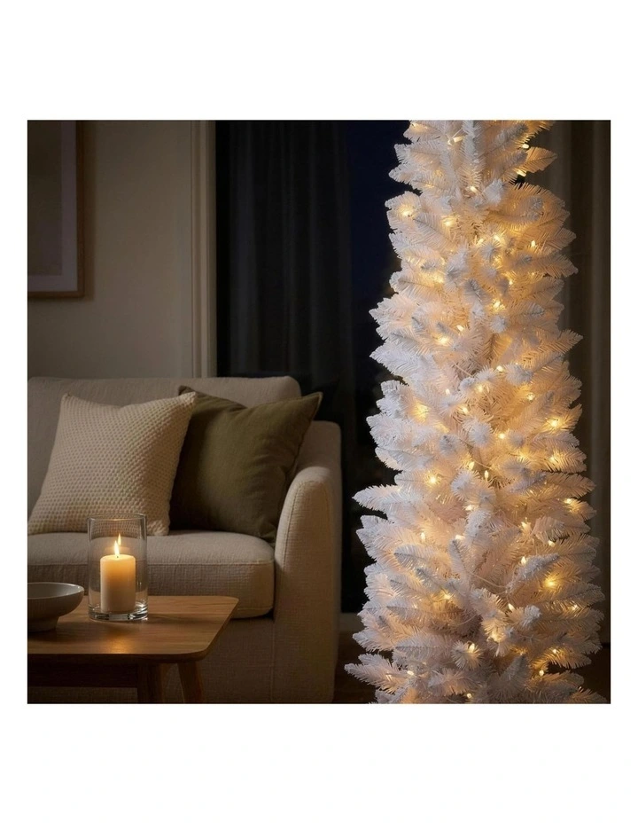 Christabelle 1.8m 6ft White Fairy Floss Christmas Tree Pre Lit RGB LED Flocked Slim 20 Modes image 6