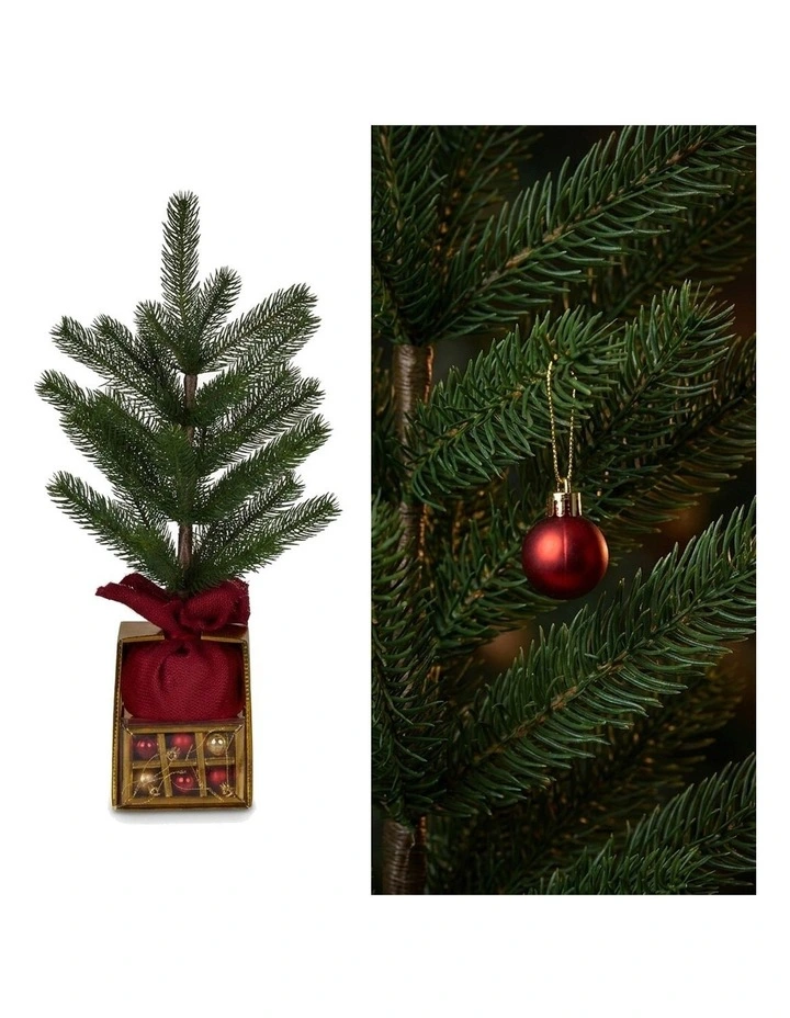 Christabelle 45cm 1.5ft Potted Christmas Tree Decorations Gift Pack Hessian Tabletop image 3