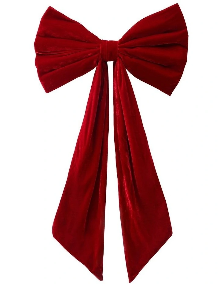 Jingle Jollys Red Velvet Christmas Bows Tree Decorations Xmas Ornaments image 1