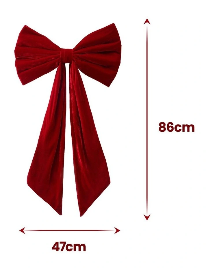 Jingle Jollys Red Velvet Christmas Bows Tree Decorations Xmas Ornaments image 2