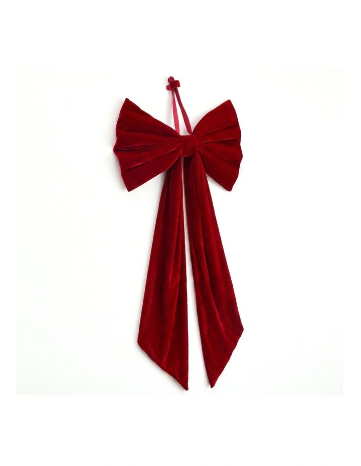 Jingle Jollys Red Velvet Christmas Bows Tree Decorations Xmas Ornaments image 3