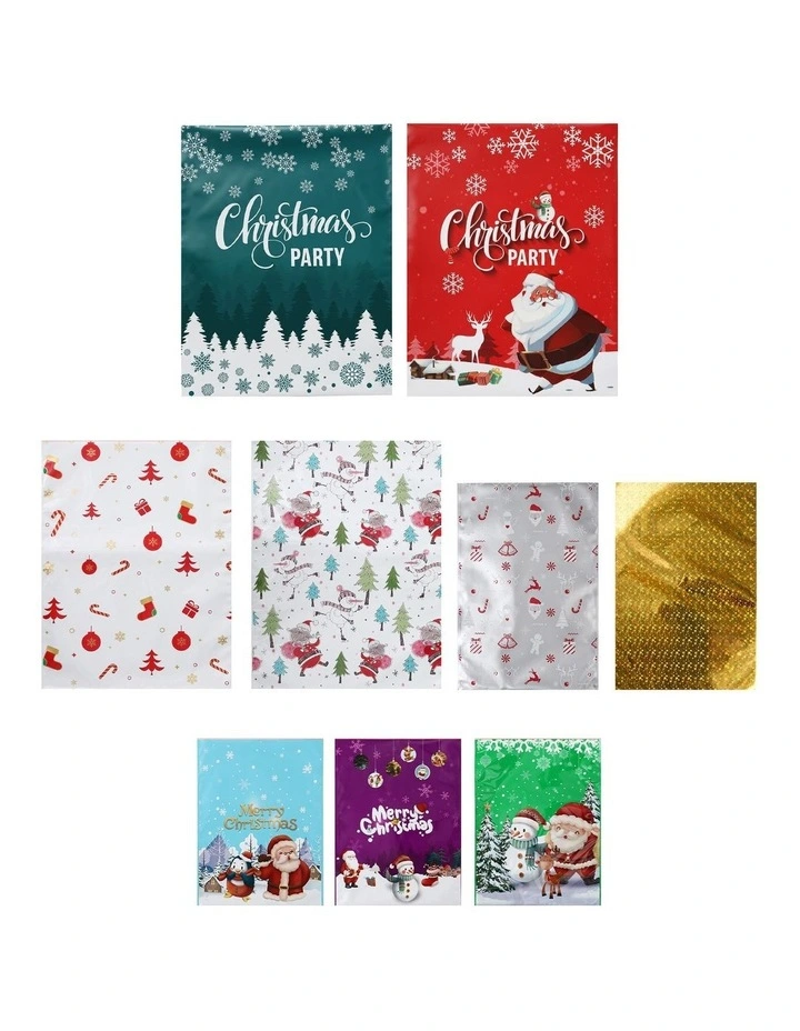 Jingle Jollys 27PCS Christmas Gift Bags Large Medium Small 9 Christmas Designs Set image 3
