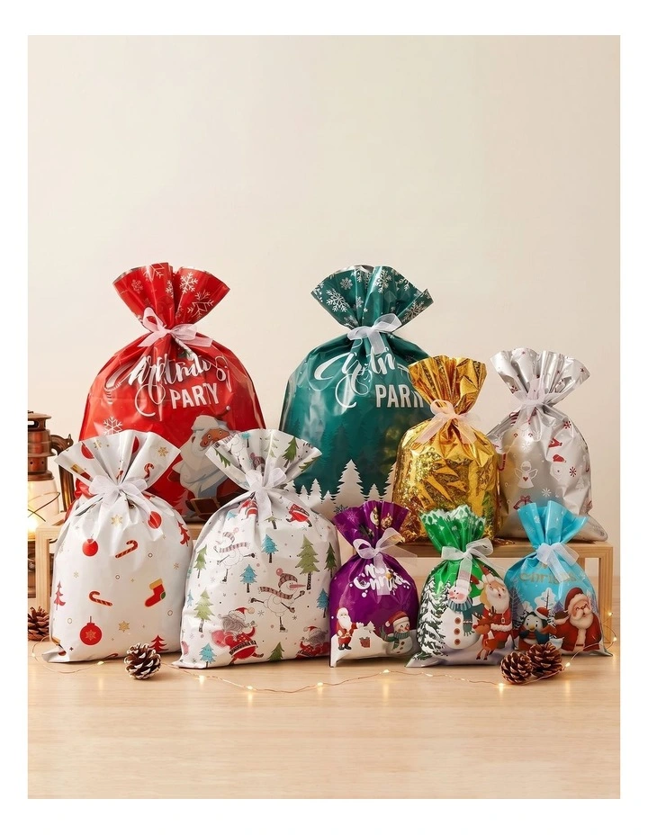 Jingle Jollys 27PCS Christmas Gift Bags Large Medium Small 9 Christmas Designs Set image 6